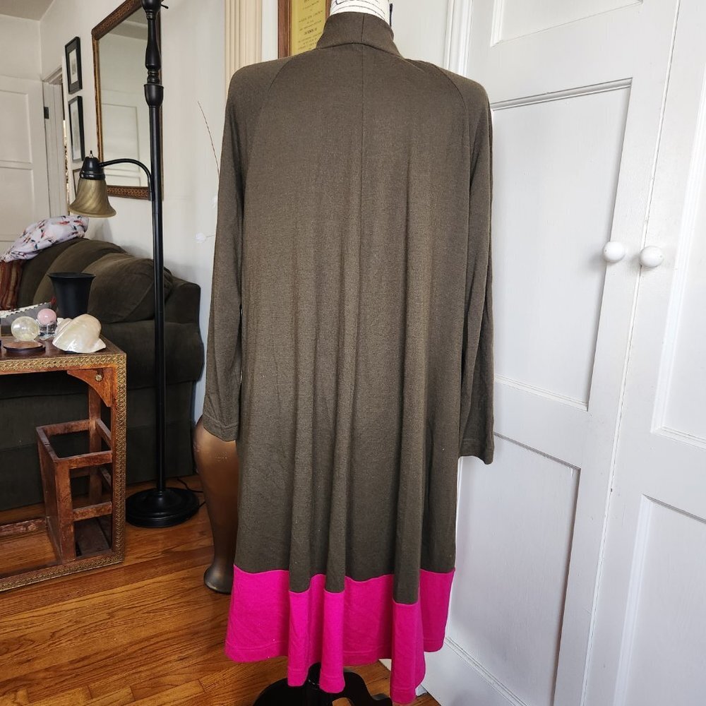 Vintage Joanie Char Wool Color Block Long Duster/Cardigan Sz 10 - Picture 5 of 9